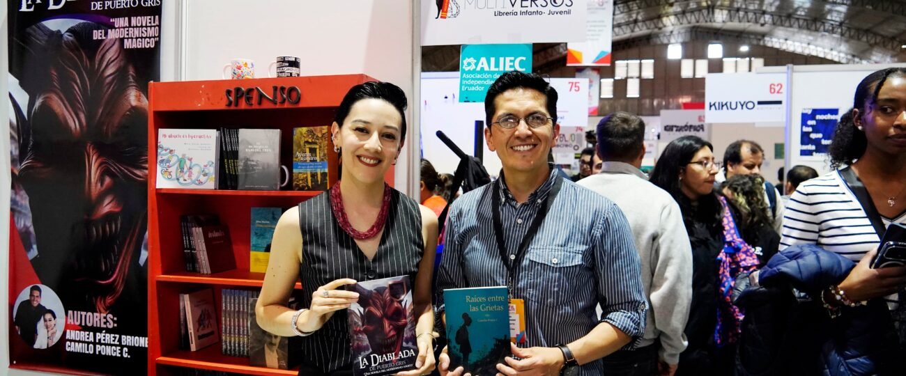 Camilo Ponce y Andrea Pérez Briones abren una nueva grieta en la literatura ecuatoriana: qué están leyendo los quiteños en la FIL 2026